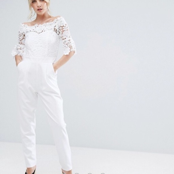 asos white lace jumpsuit